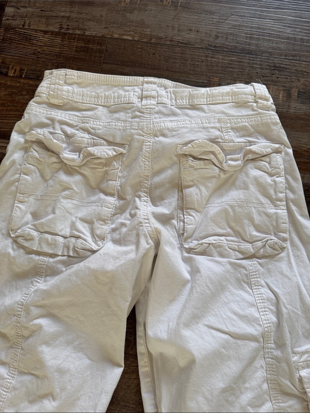 Garage White Cargo Pants with Drawstring Hems - Picture 5 of 7